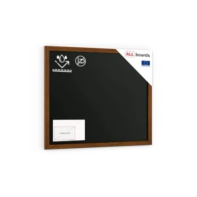 Abbildung von ALLboards Kreidetafel Wasserfest mit lackiertem Holzrahmen 100x80cm, Schwarz, Schreibtafel, Kreide
