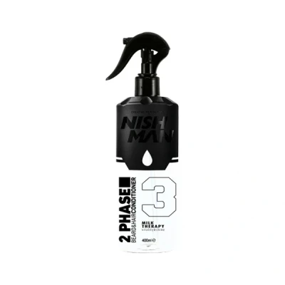 Abbildung von Nishman 2 Phase Conditioner 400ML Perfekte Hydratation und Styling für alle Haartypen Pflege, Glanz Auflösung in einem (Milk Therapy)