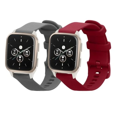 Abbildung von kwmobile 2X Sportarmband kompatibel mit Garmin Venu Sq 2 Music/Sq Armband Fitnesstracker Band Set aus TPU Silikon