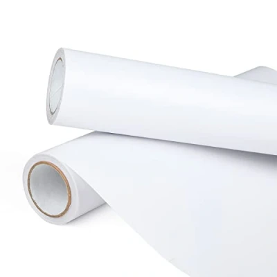Abbildung von Prime Vinyl Vinylfolie Plotter 30,5cm x 335,5cm Matt Weiß Permanentes Plotterfolie Rollen mit PET Rückseite, für Silhouette, Tasse, Fenster, Wohnkultur