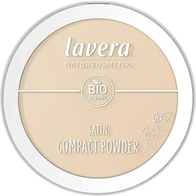 Abbildung von lavera Satin Compact Powder Medium 02 nude Bio Mandelöl &amp; Reispulver Vegan mattierend langanhaltend Samtige Textur (1 x 9,5g)