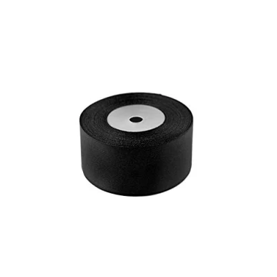 Abbildung von Creativery 32m Satinband 50mm (141 schwarz) // Schleifenband einseitiges Hochzeit Taufe Deko Band Dekoband Geschenkband 5cm