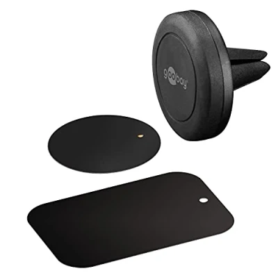 Abbildung von Goobay 47145 Magnethalterungs Set / Handyhalterung für Auto Lüftung Universal Slim Design Smartphone Autohalterung Schwarz