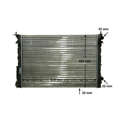 Abbildung von MAHLE ORIGINAL CR 311 000P Kühler, Motorkühlung für Fahrzeuge mit/ohne Klimaanlage 635 450 26 mit Schraube Kühlrippen mechanisch gefügt