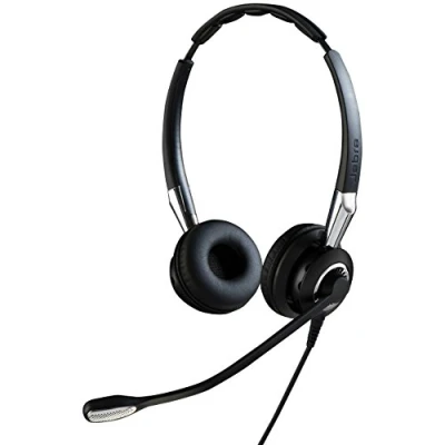 Abbildung von Jabra Biz 2400 II Quick Disconnect On Ear Stereo Headset Ultra noise cancelling and Corded Lightweight Headphone with HD Voice Soft Head Cushioning for Deskphones, Black