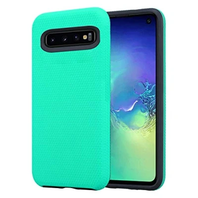 Abbildung von Cadorabo Hülle kompatibel mit Samsung Galaxy S10 4G Schutzhülle TPU Silikon Case Outdoor Hybrid Design Anti Rutsch Slim Kratzfest Weiche Gummi Rundumschutz für in Türkis