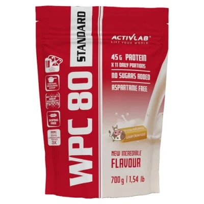 Abbildung von Activlab WPC 80 STANDARD 700g, Proteinpulver, Muskelaufbau, Fettreduktion, Molkenproteinkonzentrat, Effektiver Muskelzuwachs &amp; Regeneration 73,4g Protein pro 100g, Milkg fudge