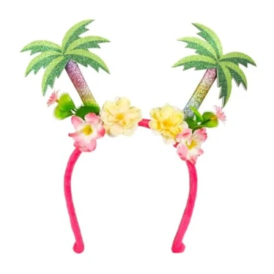 Abbildung von Boland Kostüm Palm Beach Haarreif, Witziger Südsee Kopfschmuck mit Palmen und Blüten
