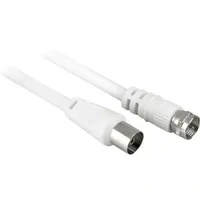 Abbildung von Koaxial/SAT Anschluss Kabel; weiß, 2.5m; F Stecker &gt; Koaxialkupplung