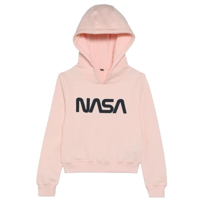 Abbildung von Mister Tee KIDS NASA Cropped Hoody Kapuzenpullover für Kinder, Größe: 146/152, Rosa