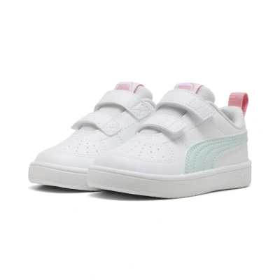 Abbildung von PUMA Rickie V Sneakers Kinder White Sea Glass Pinkscape Blue Pink
