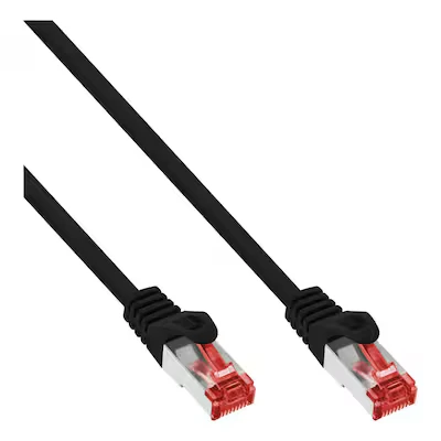 Abbildung von InLine® Patchkabel, S/FTP (PiMf), Cat.6 250MHz, PVC, CCA, schwarz, 1m