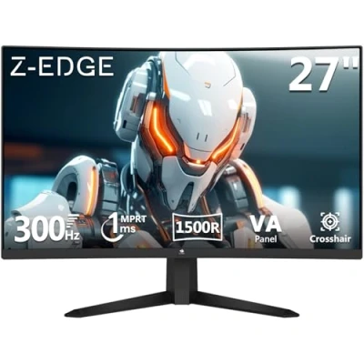 Abbildung von Z Edge 27 Zoll Curved Gaming Monitor 300Hz(DP) 240Hz(HDMI) 1ms MPRT Full HD LED Monitor, 300cd/m² Helligkeit, 16:9 VA Panel, FreeSync, HDR10, HDMI 2.0 &amp; DisplayPort 1.4, VESA Kompatibel