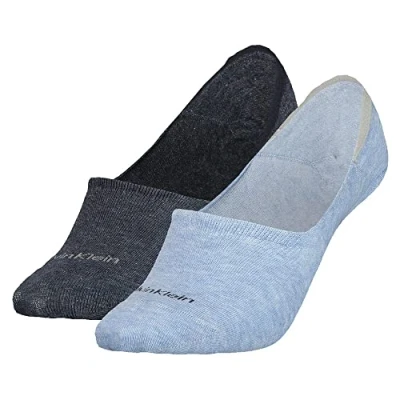 Abbildung von Calvin Klein Damen Footie Socken, Blau, 39/42 (2er Pack)