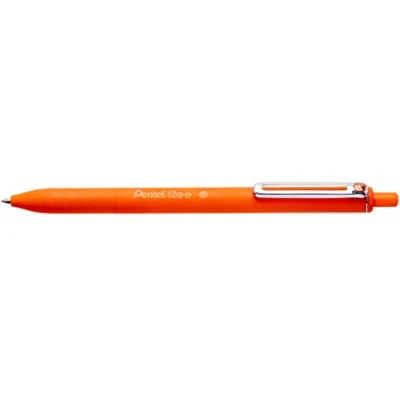 Abbildung von Pentel BX470 F Kugelschreiber IZee, Druckmechanik, Metallclip, 0, 5 mm Strichstärke, 12 Stück, Orange