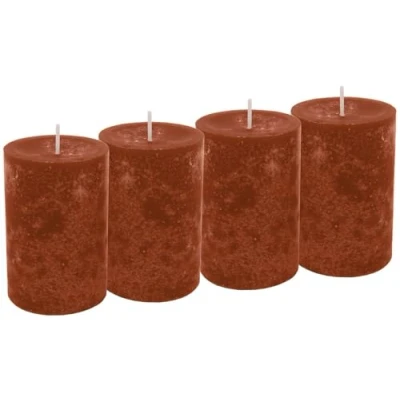 Abbildung von Unbekannt 4 Stumpenkerzen Kerzen Braun Marone Adventskranz Weihnachten Tischdeko Deko Hochzeit Kommunion Konfirmation