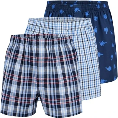 Abbildung von City Life 3er Pack Herren Boxershorts Shorts Boxer Webboxer Sparpack S 4XL, Farbe:Design 02, Grösse:L