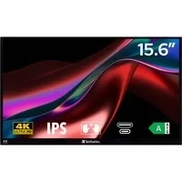 Abbildung von Verbatim Portable Touchscreen Monitor 4K, mobiler 15,6&quot; Bildschirm, tragbarer HRD Screen für Laptop, Tablet, Smartphone, PS5 oder Nintendo Switch mit USB C und HDMI Anschluss, schwarz