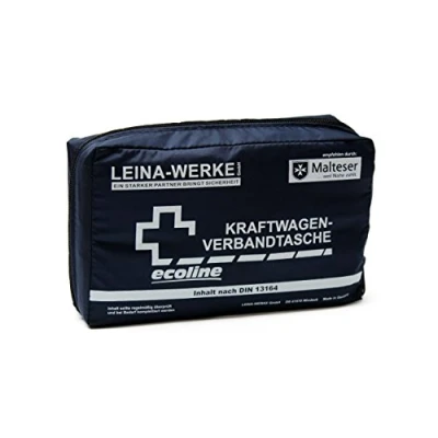 Abbildung von Leina Werke 11037 KFZ Verbandtasche Compact Ecoline mit Klett, Blau/Weiß