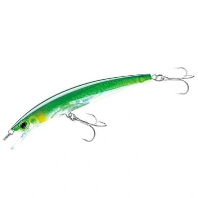 Abbildung von Yo Zuri Crystal 3D Minnow Schwimmender Köder, Grün Silber, 14 cm