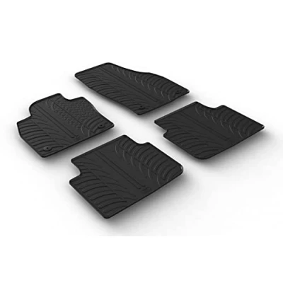 Abbildung von Gledring 0331 Fußmattensatz Gummi vorne und hinten 4 schwarz 750mm 550mm SKODA: Octavia 2 Combi, II Schrägheck