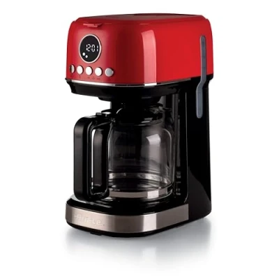 Abbildung von Ariete, Espressomaschine mit Kaffeemühle Moderna 1318, Authentischer Kaffee, Filter für 1 oder 2 Tassen, Maxi Cappuccino, Automatische Abschaltung, 250 g Fassungsvermögen, Rot