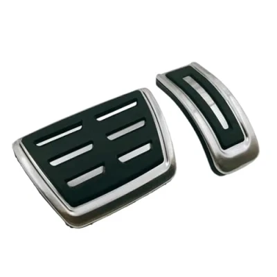 Abbildung von Auto Pedale Schutz Für VW Caravelle Transporter T5 T6 T7 Fußpedale Doubleback Gaspedal Bremse Edelstahl Kein Bohren Pedal Gas Bremspedale (Color : 2PCS)