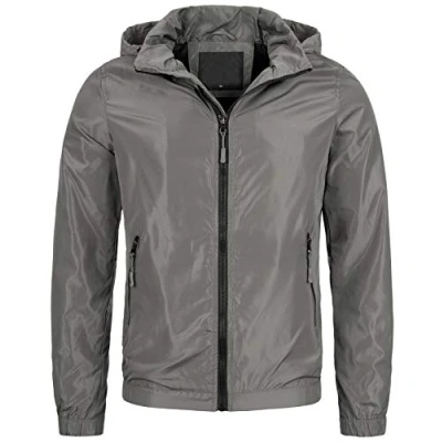 Abbildung von Rock Creek Herren Jacke Windbreaker Leichte Regenjacke Übergangsjacke Kapuze Outdoorjacke Herrenjacken Sport H 235 Grau M