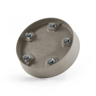 Abbildung von Ecopots Untertasse mit Rädern 34 cm taupe