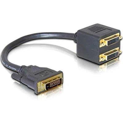 Abbildung von Delock DVI Adapter (DVI 25 Stecker zu 2X Buchse) Schwarz