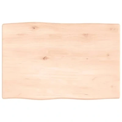 Abbildung von vidaXL Tischplatte, Holzplatte für Tisch Esstisch Couchtisch, Massivholzplatte Handgefertigt mit Baumkante, Ersatztischplatte, 60x40x2cm Massivholz Eiche Unbehandelt