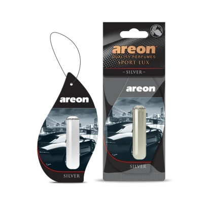 Abbildung von AREON Liquid Lufterfrischer Auto Duft Sport Lux Silber Autoduft Duftflakon Parfüm Flakon Aufhängen Hängend Anhänger Spiegel 5ml Schwarz 3D (Silver Pack x 1)