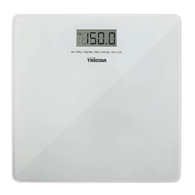 Abbildung von Tristar Personenwaage WG 2419 bis 150kg aus Glas weiß