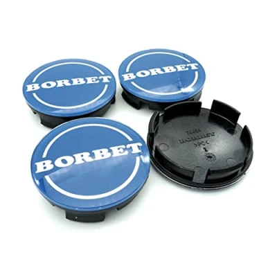 Abbildung von 4X Original Borbet Nabendeckel 56mm Blau Felgendeckel Nabenkappe Center Cap Deckel NEU!