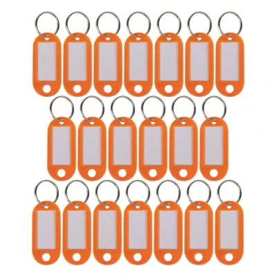Abbildung von WINTEX 100x Schlüsselanhänger beschriftbar Strapazierfähige Schlüssel Anhänger mit Etiketten Farbige zum Beschriften für Organisation oder Reisen Orange