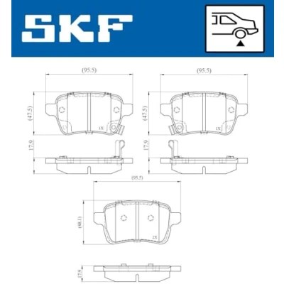 Abbildung von SKF VKBP 90846 A Bremsbelagsatz mit akustischer Verschleißwarnung FIAT: Tipo Kombi, 500L