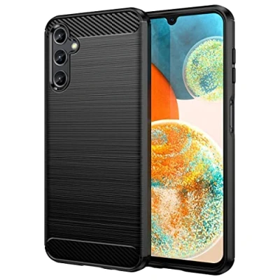 Abbildung von COFI 1453 Carbon Case Hülle kompatibel mit Samsung Galaxy A14 5G Flexible Silikon schwarz