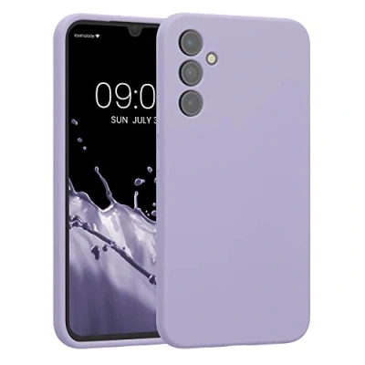Abbildung von kwmobile Handyhülle kompatibel mit Samsung Galaxy A34 5G Hülle gummierte Handy Case aus Silikon in Lavendel
