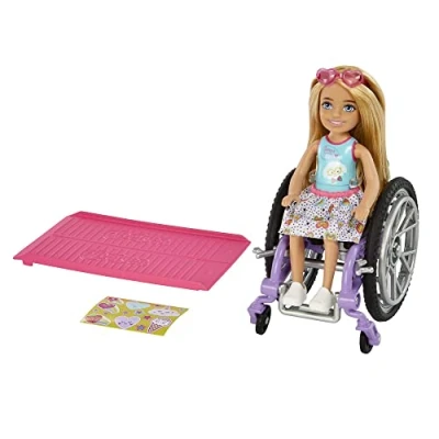 Abbildung von Barbie Chelsea Puppe mit Rollstuhl