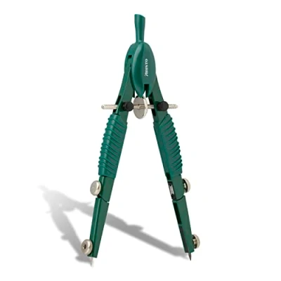 Abbildung von Aristo AR55819 Topline Art Series Schnellverstellzirkel (Kreise bis 370 mm Durchmesser, Ersatzminen, Schenkel aus Zinkdruckguss) mystic green