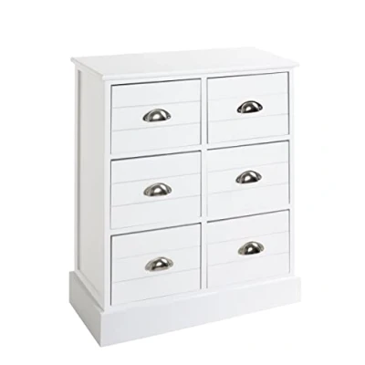 Abbildung von HAKU Möbel Kommode weiß, Massivholz, MDF Maße: B 60 cm x H 75 T 30 cm, Style: Coastal Furniture