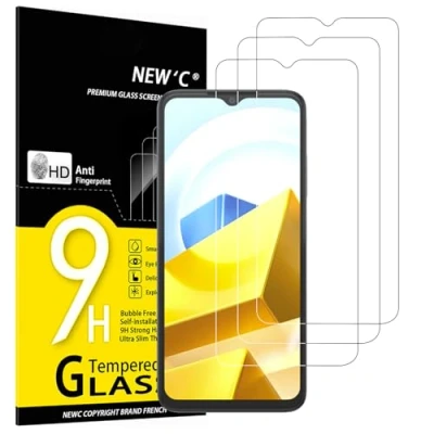 Abbildung von NEW&#039;C 3 Stück, Panzer Schutz Glas für Xiaomi POCO M5, Frei von Kratzern, 9H Härte, HD Displayschutzfolie, 0.33mm Ultra klar, Ultrabeständig