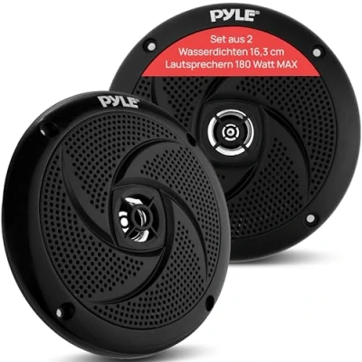 Abbildung von Pyle Marine Speakers 5.25 Inch Low Profile Slim Style Waterproof Wakeboard Tower and Weather Resistant Outdoor Audio Stereo Sound System with 180 Watt Power 1 Pair in White (PLMRS5B)