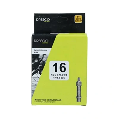 Abbildung von Dresco Unisex Adult Schlauch 16 x1.75 2.50 (47/62 305) Valve Dunlop 40mm Luftschlauch, Schwarz, 40 mm
