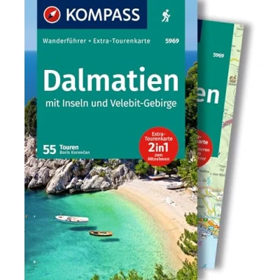 Abbildung von KOMPASS Wanderführer Dalmatien mit Inseln, Velebit Gebirge und Plitvicer Seen, 55 Touren Extra Tourenkarte: GPS Daten zum Download