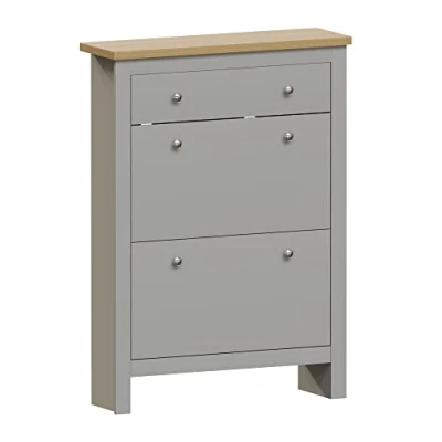 Abbildung von Vida Designs Schubladenboxen, MDF, Spanplatte und Melaminfurnier, Grau, Standard