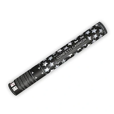 Abbildung von Konfetti Kanone Sterne 40cm Konfettikanone Party Popper Hochzeit Geburtstag JGA Silvester Silber
