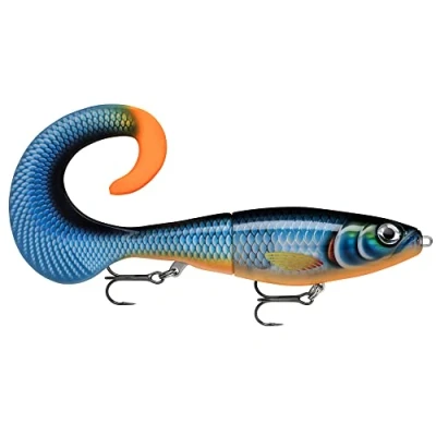Abbildung von Rapala Unisex Adult X Rap Otus Angelköder Kunstköder mit ABS Körper und weichem PVC Fischschwanz Süßwasser Spinnköder Lauftiefe 0.5 1m Fischköder 17cm, Hergestellt in Estland Blue Ghost, 17 cm / 40g