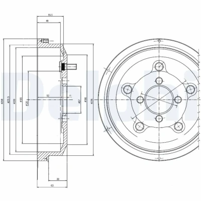 Abbildung von DELPHI BF514 Bremstrommel 258mm SUZUKI: Samurai SUV, SJ 413