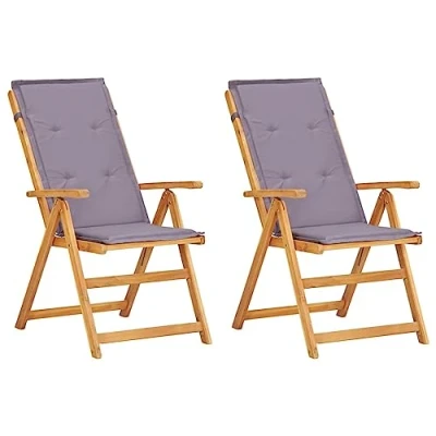 Abbildung von vidaXL 2X Akazienholz Massiv Gartenstuhl Verstellbar Hochlehner Stuhl Klappstuhl Stühle Sessel Gartenstühle Holzstuhl Gartenmöbel Braun